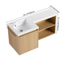 Load image into Gallery viewer, L-Shaped Wall Mounte Floating Bathroom Vanity With Integrated Sink
