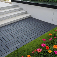 Load image into Gallery viewer, Plastic Interlocking 44 Pack Patio Deck Tiles, Square Waterproof Outdoor All Weather Use
