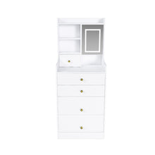 Load image into Gallery viewer, Mirrored Five Drawer Vanity Table Lights - White
