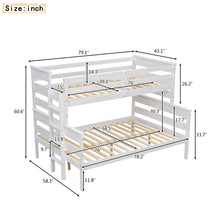 Load image into Gallery viewer, Wood Twin over Full Bunk Bed with Ladder, White
