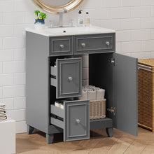 Load image into Gallery viewer, Transitional Style Bathroom Vanity Cabinet With Ceramic Sink
