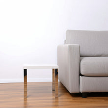 Load image into Gallery viewer, High Gloss Square End Table - Chrome And White
