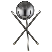 Load image into Gallery viewer, Metal Tripod Table Lamp With Nickel Globe Shade - Black
