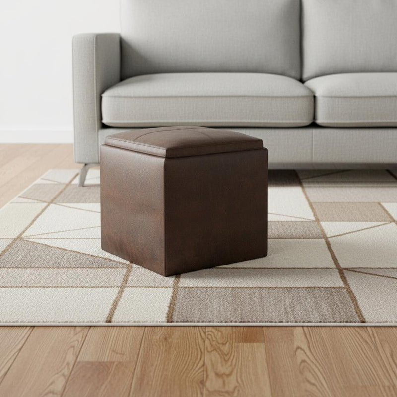 Storage Ottoman Upholstery - Brown