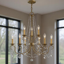 Load image into Gallery viewer, Nine Light Dimmable Chandelier With Shades - Silver

