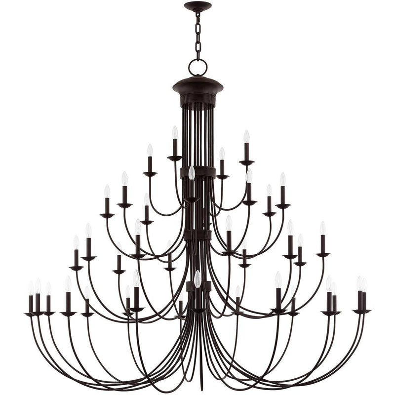 70" Multi Light Dimmable Chandelier With Shades - Bronze
