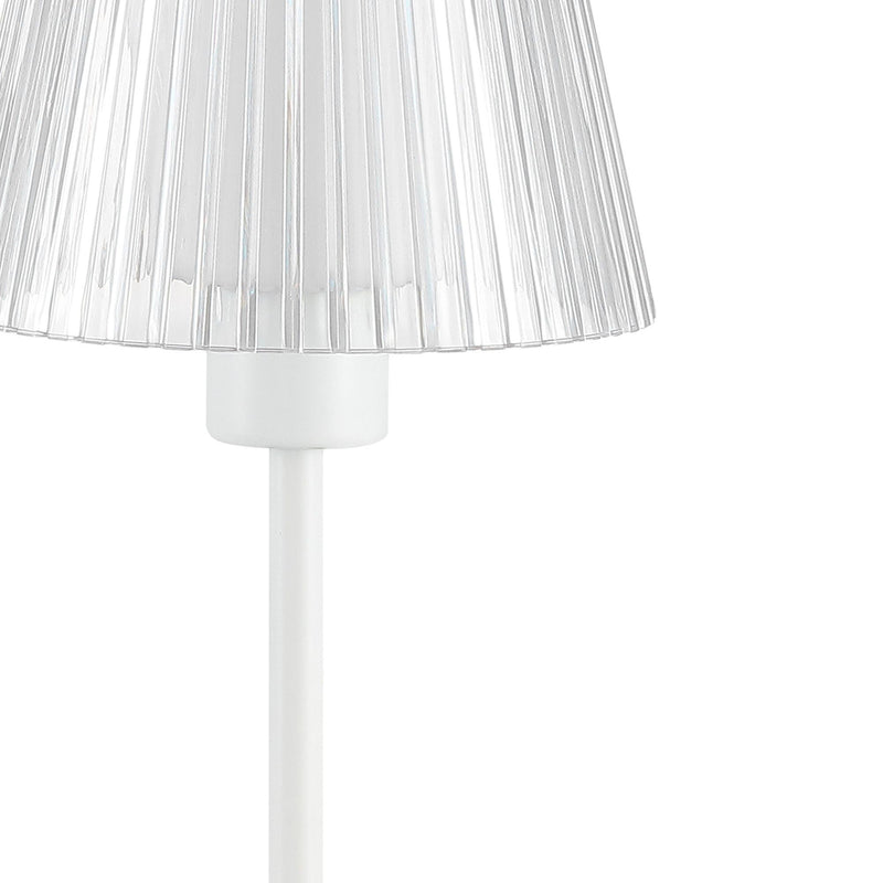 USB Table Lamp With Empire Shade - White