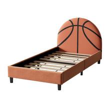 Load image into Gallery viewer, Basketball Design Upholstered Twin Platform Bed Sport Style Bed For Boys &amp; Girls, Teens - Orange
