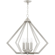 Load image into Gallery viewer, 25" Six-Light Dimmable Chandelier With Shades - Nickel
