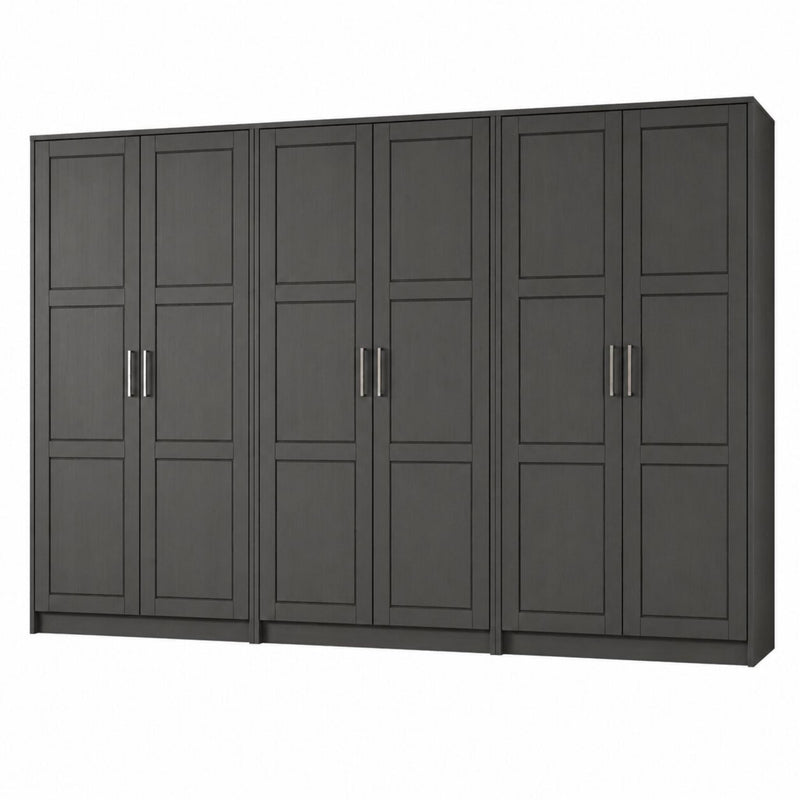 Solid Wood Six Door Combo Dresser (765125) - Black