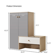 Load image into Gallery viewer, Modern Multi Functional Shoe Storage Bench &amp; Cabinets With Adjustable Shelves - Gray / Natural Wood / White
