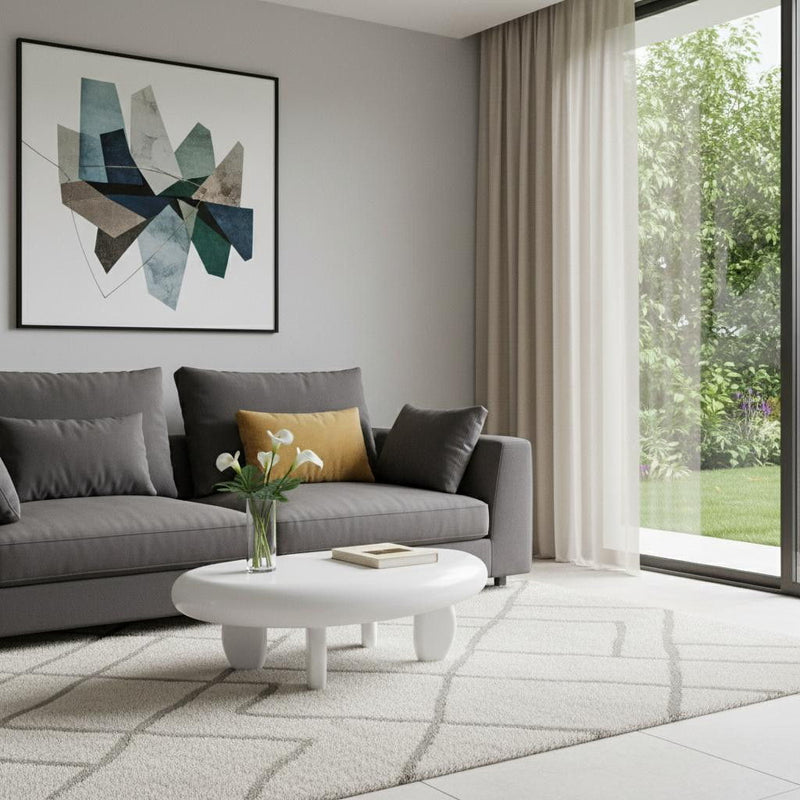 Wood Oval Coffee Table - White