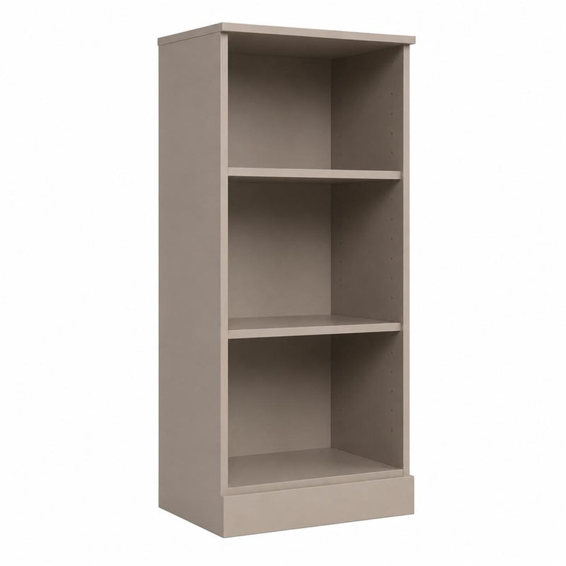 Solid Wood Adjustable Three Tier Library Bookcase - Beige