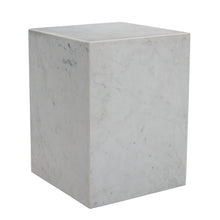 Load image into Gallery viewer, 20" Marble Square Block End Table - White
