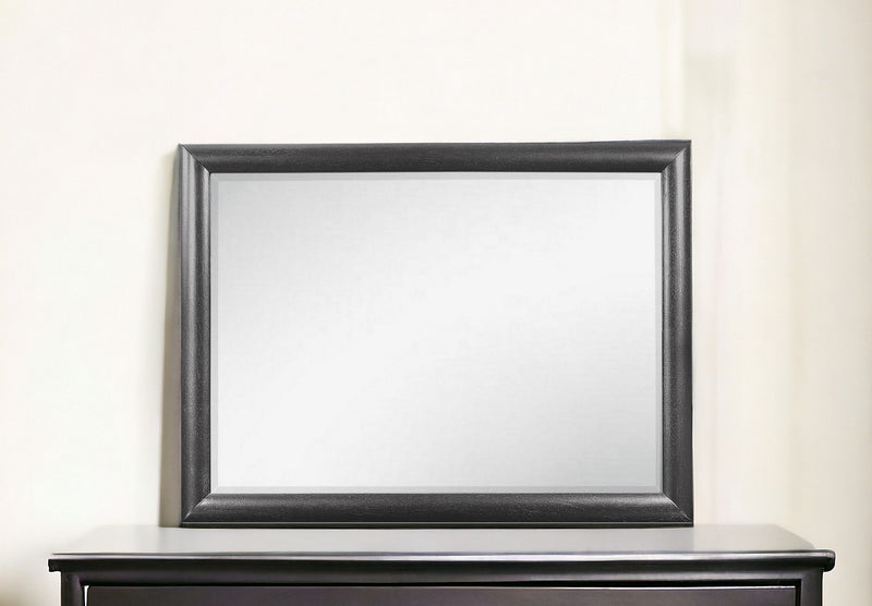35" Framed Mounted Dresser Mirror - Dark Gray
