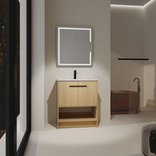 Load image into Gallery viewer, Modern Bathroom Vanity With Ceramic Sink, Freestanding Cabinet, Soft Closing Doors
