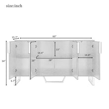 Load image into Gallery viewer, Modern Sideboard With Four Doors, Metal Handles &amp; Legs And Adjustable Shelves Kitchen Cabinet
