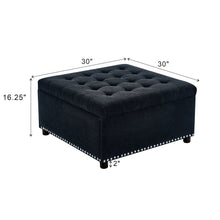 Load image into Gallery viewer, Square Tufted Storage Ottoman With Nailhead Trim
