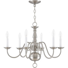 Load image into Gallery viewer, 18" Six-Light Dimmable Chandelier With Shades - Nickel
