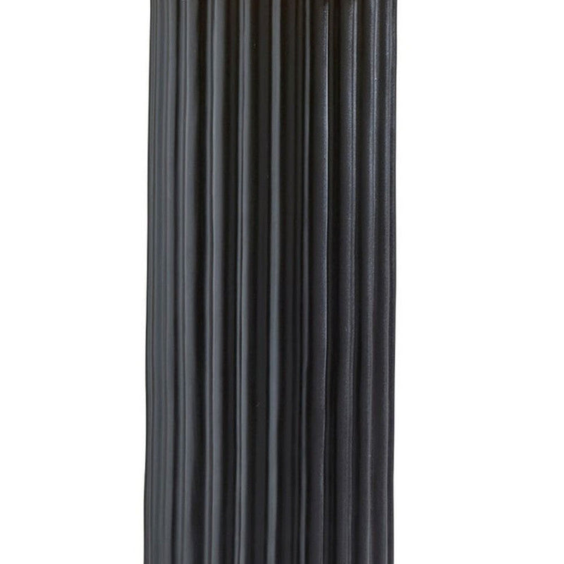 Ceramic Cylinder Table Lamp With Beige Drum Shade - Black