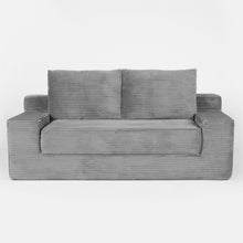 Load image into Gallery viewer, Loveseat Sofa, Comfortable Deep Seat Sofa Bed, Modern Small Corduroy Couch For Living Room Bedroom,Reversible Cushion With Pillows,No Assembly Required,Dark Gray
