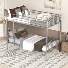 Load image into Gallery viewer, Twin Over Twin Metal Bunk Bed,Divided into Two Beds(Silver){OLD SKU:MF280424AAN}
