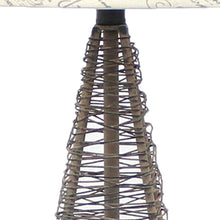 Load image into Gallery viewer, Metal Geometric Bedside With White Text Drum Shade - Gray
