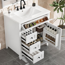 Load image into Gallery viewer, Modern Bathroom Vanity With Sink, 3 Drawers And Adjustable Shelf
