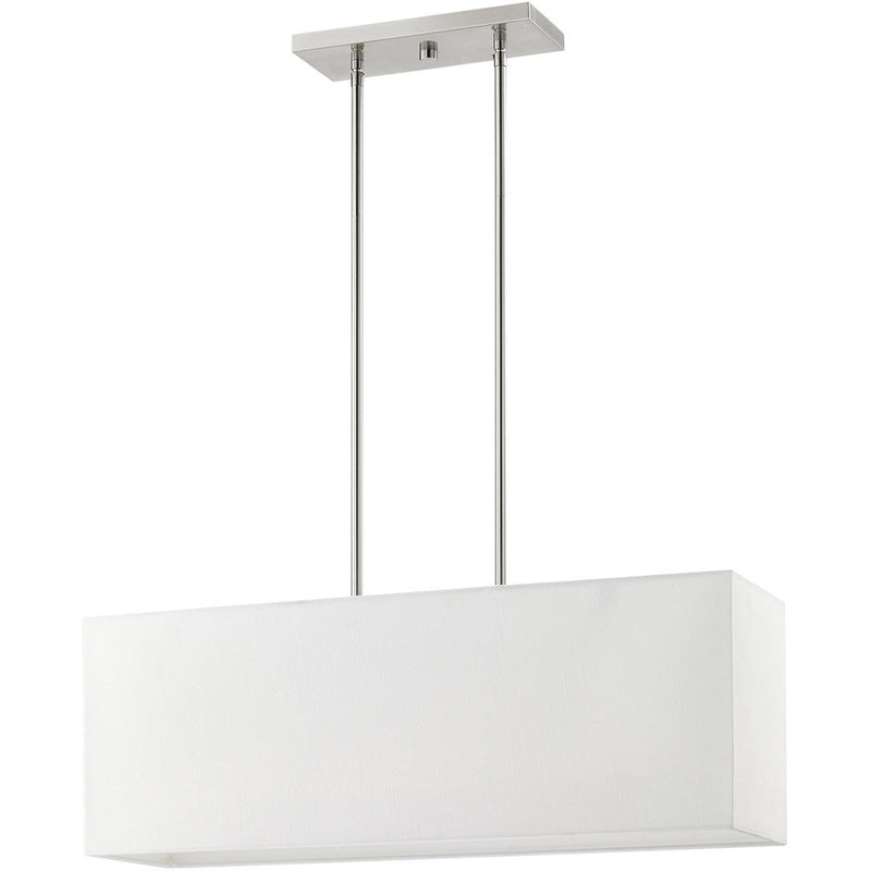 12" Three Light Dimmable Chandelier With Shades - Nickel