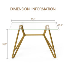 Load image into Gallery viewer, Modern Glass Dining Table With Metal Legs

