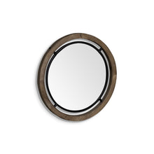 Load image into Gallery viewer, 19" Round Framed Accent Mirror - Black / Brown
