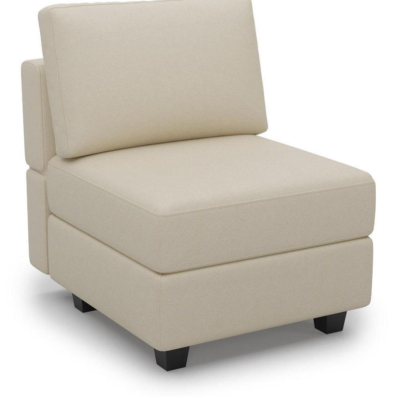 Faux Leather Lounge Chair With Storage - Beige