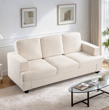 Load image into Gallery viewer, Modern Sofa, Comfortable 3 Seater Couch With Deep Seating, Loose Back Cushions, Wide Arms
