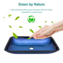 Load image into Gallery viewer, Gradient Tempered Glass Vessel Sink With Pop-Up Drain
