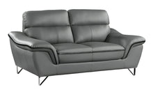 Load image into Gallery viewer, Silver Legs Leather Sofa - Gray
