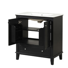 Load image into Gallery viewer, 30" Bathroom Vanity With Sink Combo, Multi Functional Bathroom Cabinet With Doors And Drawer - Black
