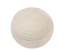 Load image into Gallery viewer, Wool Round Ribbed Pouf Ottoman - Ivory
