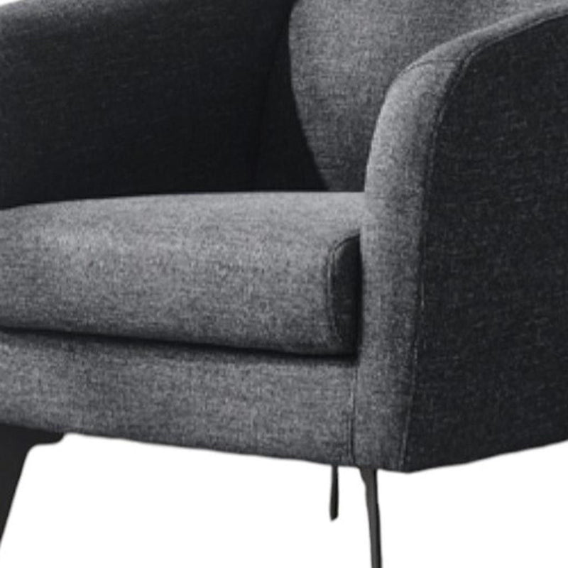 Contemporary Fabric Curved Arm Accent Chair - Dark Gray