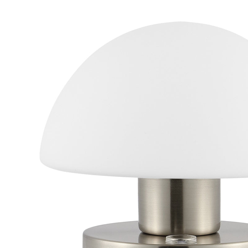 Novelty USB Table Lamp With Dome Shade - Nickel