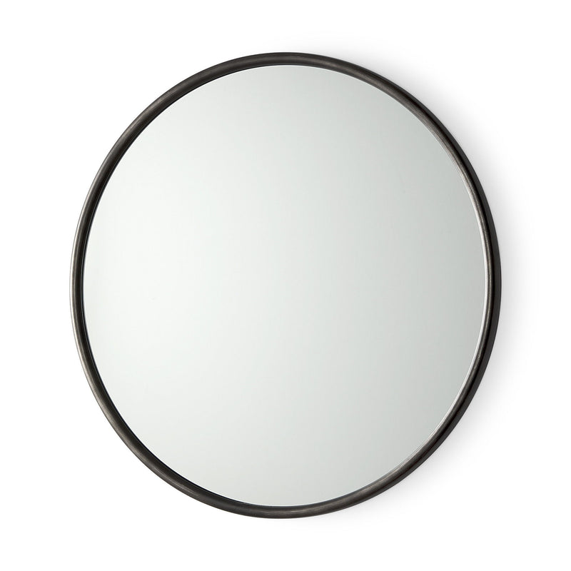 36" Metal Round Framed Accent Mirror - Black