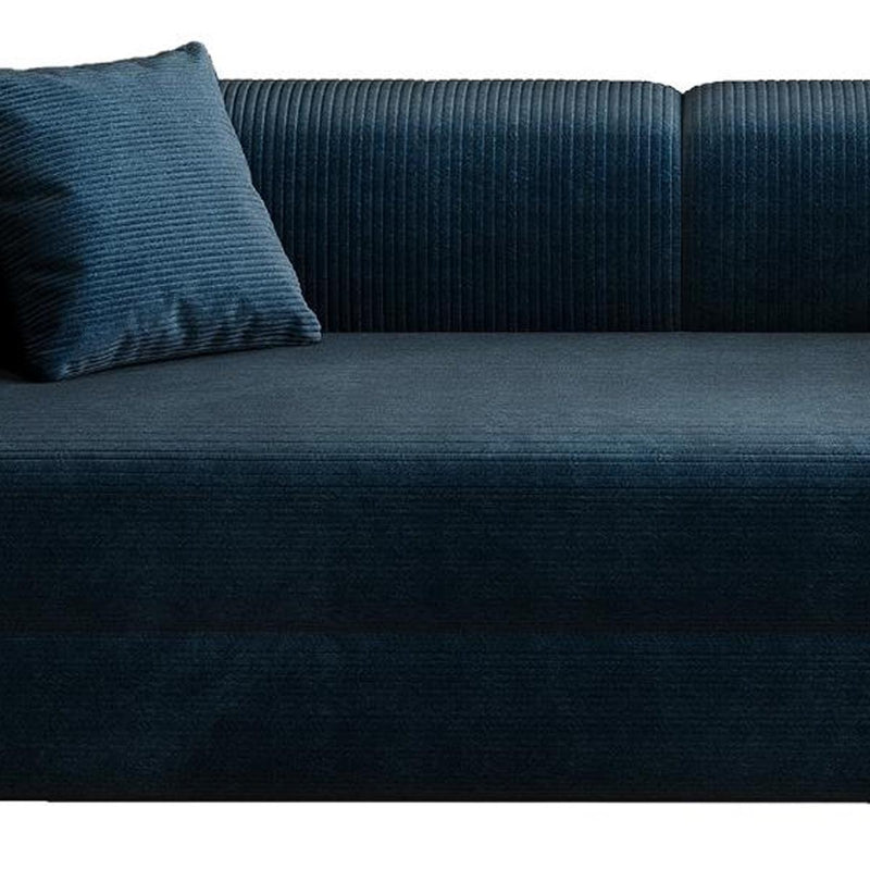 Corduroy Convertible Futon Sleeper Sofa With Toss Pillows - Blue