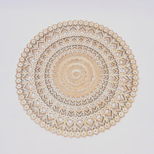 Load image into Gallery viewer, Floral Hand Carved Mandala Round Wall Decor - Brown / Antique White

