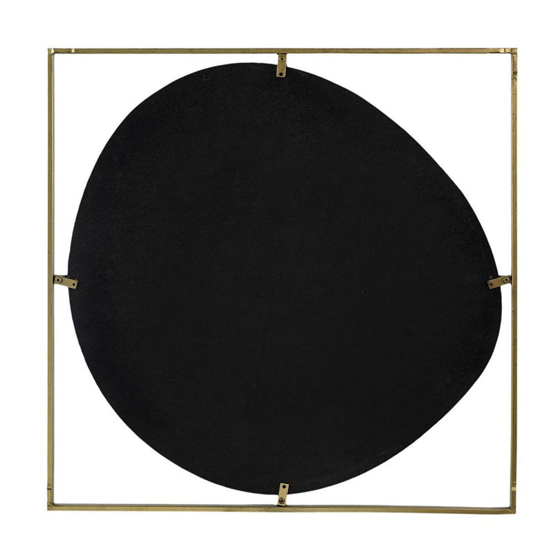 32" Square Iron Framed Accent Mirror - Gold