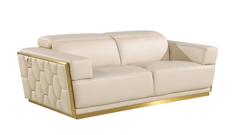Italian Leather Sofa - Cream