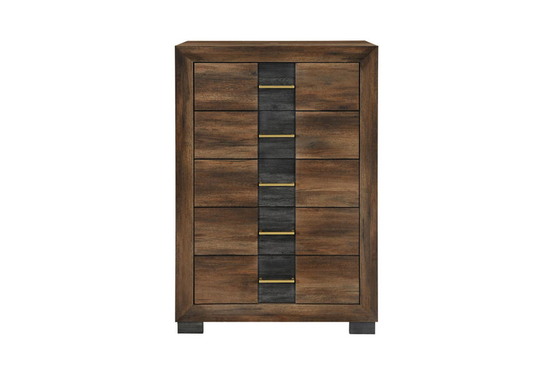 Wood Five Drawer Dresser (766591) - Brown