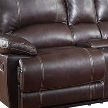 Load image into Gallery viewer, Faux Leather Love Seat Manual Reclining With Storage - Brown
