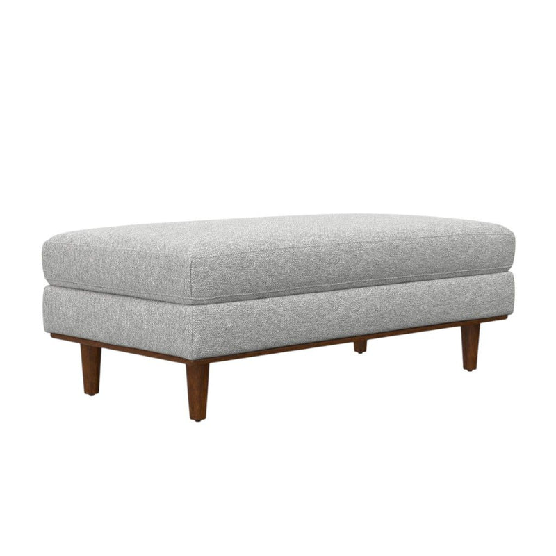 Mid-Century Fabric Cocktail Ottoman - Gray / Brown