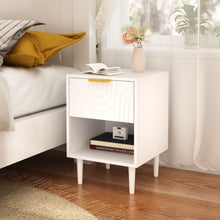 Load image into Gallery viewer, Nightstand With 1 Drawer And Open Shelf - White
