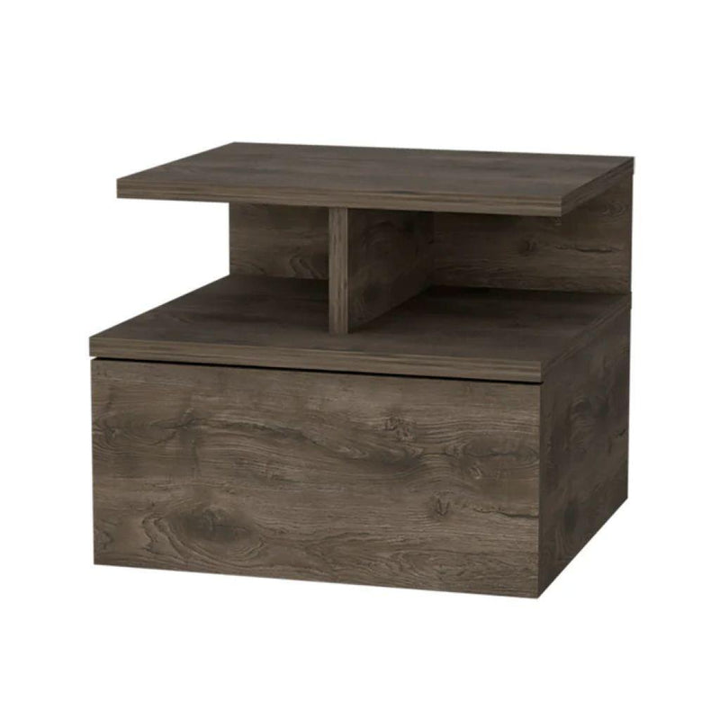 Wood One Drawer Floating Nightstand (534913) - Brown