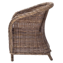 Load image into Gallery viewer, Round Wicker Club Armchairs With Seat Cushion (Set of 2) - Natural

